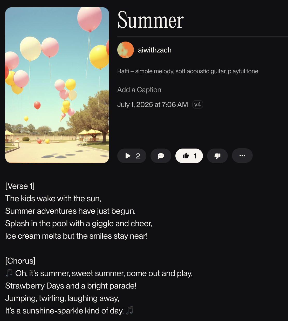 SunoAI summer fun song