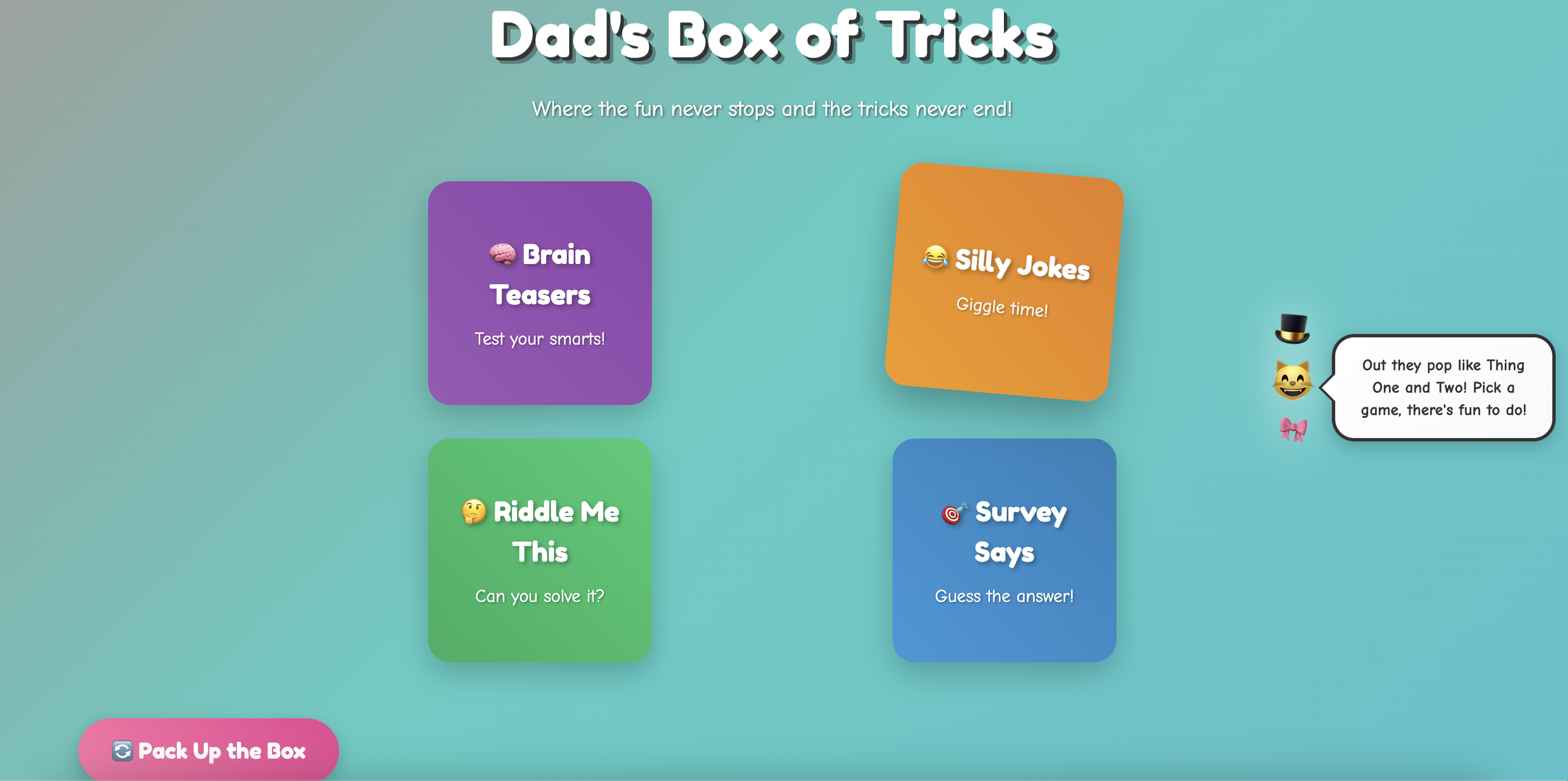 Screenshot of 🎩 Dad's Box of Tricks
